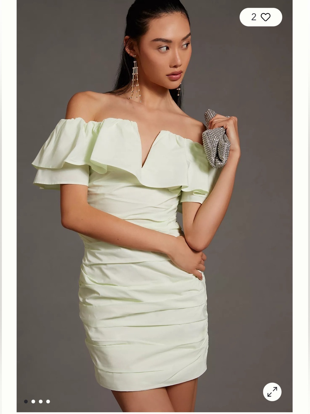 Antropologie Maeve Ruched Off The Shoulder dress
